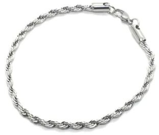 Pulsera de acero quirurgico eslabon soga 0.8mm 20cm
